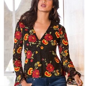 Boston Proper, Alexia Admor floral embroidered top - Bundle and save 25%!!!!!